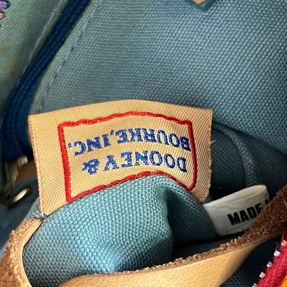 Y2K Dooney & Bourke Red Monogram Small Shoulder‎ Bag Heart Charm Rainbow Zip